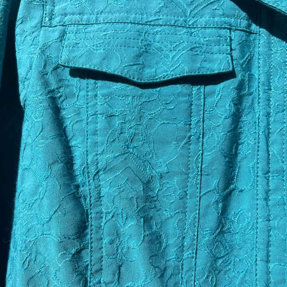 Coldwater Creek Women's Teal Jacket Size 14P - Picture 3 of 13